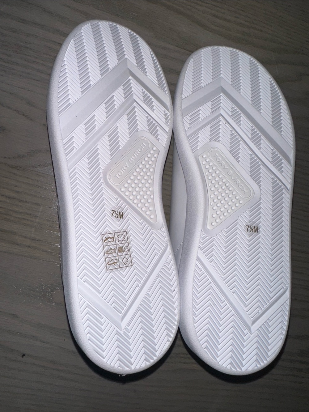 Tory Burch White Leather Sneakers with Black Heel Accent - Picture 5 of 7